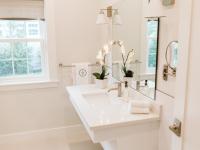 Image shows vanity in bathroom