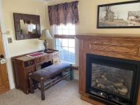 Gas fireplace and writing desk